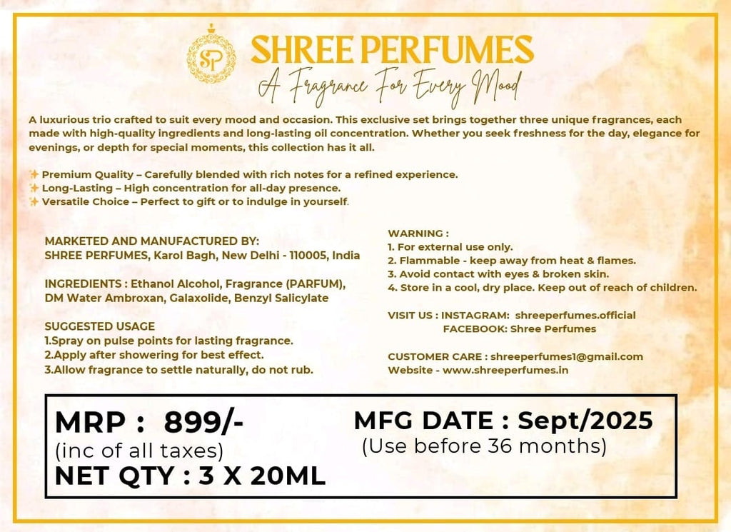 Shree Perfumes Gift Set of 3