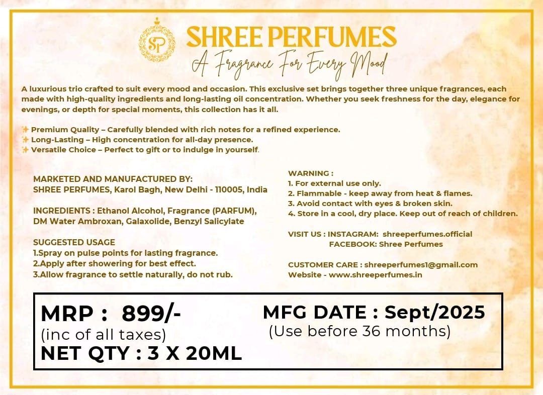 Shree Perfumes Gift Set of 3